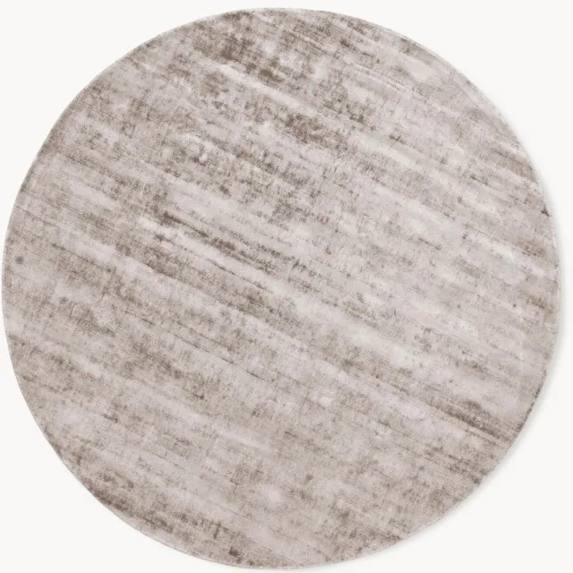 Westwing Collection Rond viscose vloerkleed Jane, handgeweven Taupe