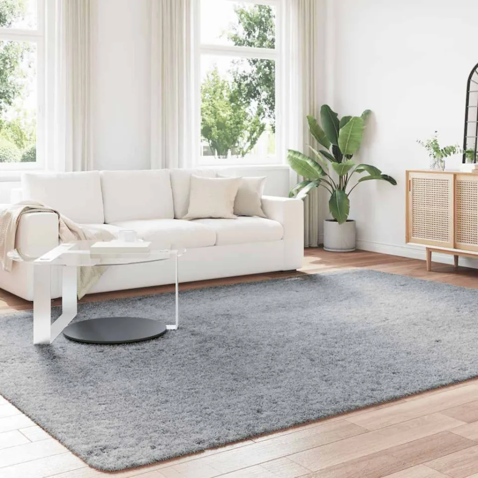 vidaXL Hoogpolig vloerkleed NAVARRA 240x340 cm polyester lichtgrijs grijs, foto 3
