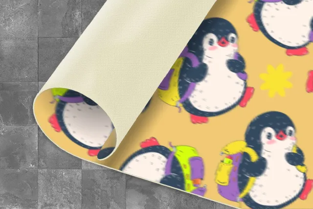 KitchenYeah Keukenloper - Keukenmat - Rugzak - Pinguïn - Patronen - Keuken vloerkleed Multicolor