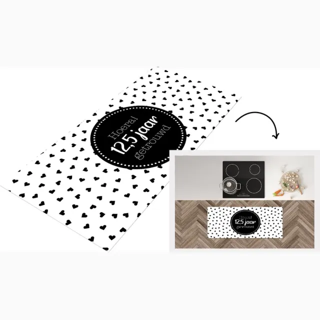 KitchenYeah Keukenloper - Loper keuken - Spreuken - Jubileum - Quotes - Hoera! 12,5 jaar getrouwd - Keukenloper vinyl Multicolor