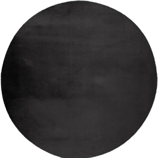 Lalee Paradise Fluffy – Antraciet – Rond – Hoogpolig & Zacht – Trendy – Fluffy – Vloerkleed – Karpet – 120x120 cm rond