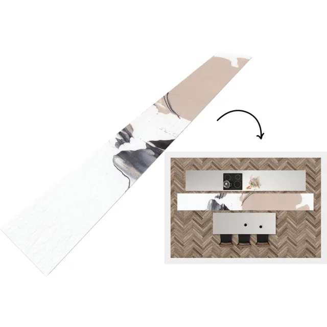 KitchenYeah Keukenloper - Loper keuken - Verf - Design - Abstract - Keukenloper vinyl Multicolor