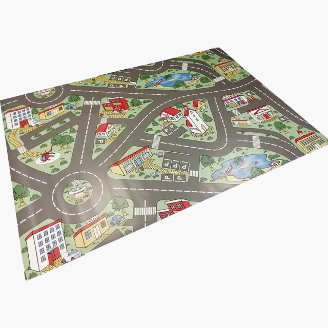 Ikado Hygiënische speelmat stratenplan - 140 x 200cm Multi