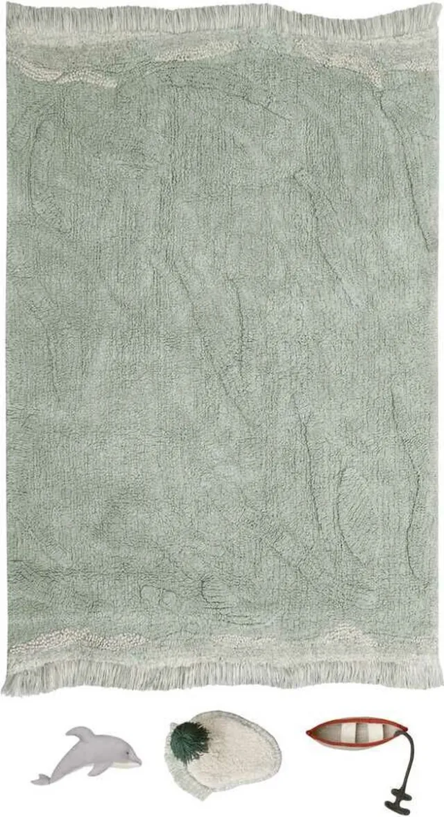 Lorena Canals Wasbaar katoen vloerkleed - waves - 90x130cm Wit