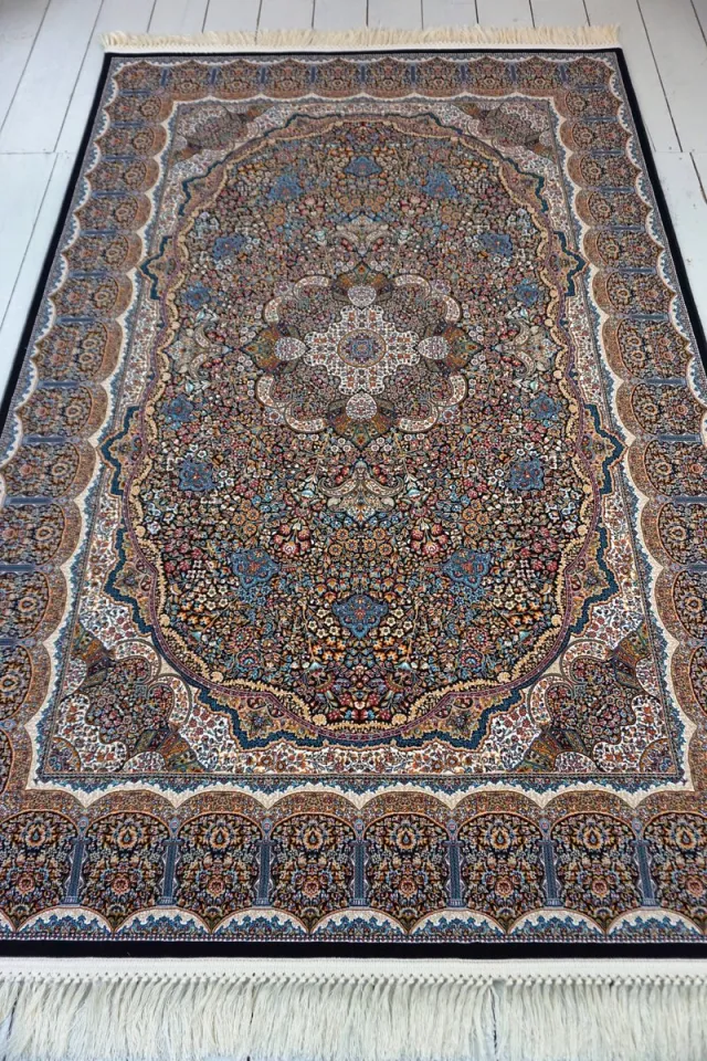 SusaStyle OUTLET - Perzisch Vloerkleed – Zaher Darkblue – Tapijt 150 x 225 cm donkerblauw/zwart,