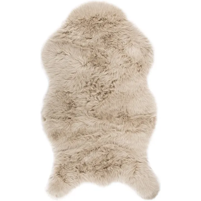 Tiseco Vloerkleed - imitatie schapenvacht - 80x150 cm - Beige