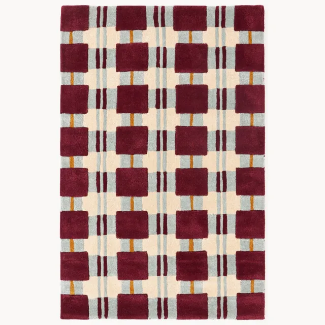 Westwing Collection Handgetuft wollen vloerkleed Kimi Kleurrijk, Rood