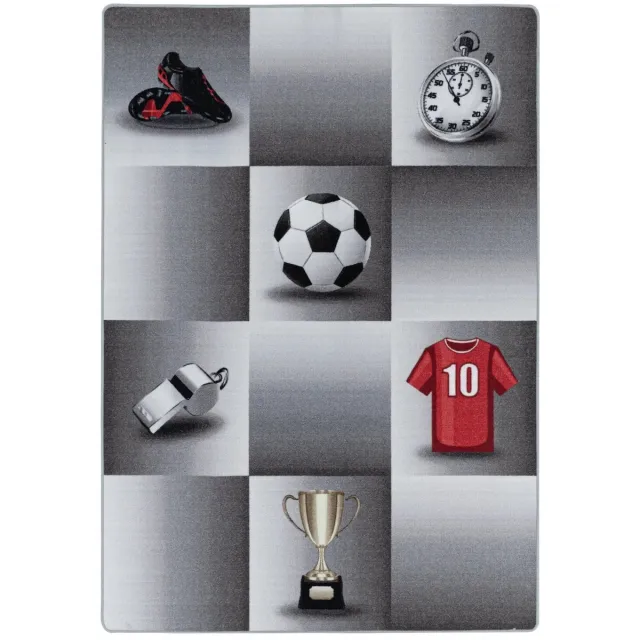 Dutch XXL Kindervloerkleed | Tapijt | Play | Voetbal | Grijs