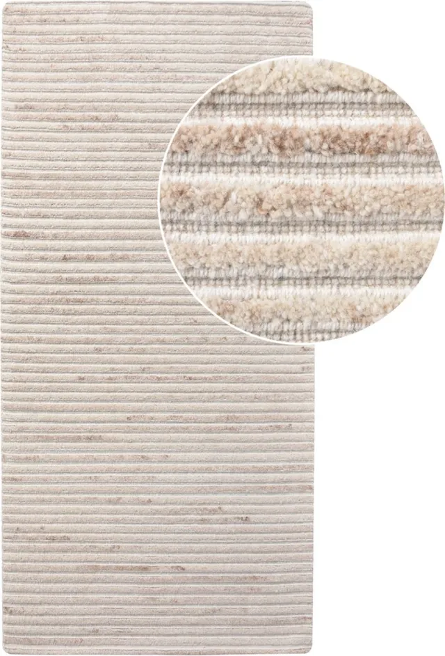 House Nordic Vloerkleed Mango - 180x80x1cm - Ivoor - Wol
