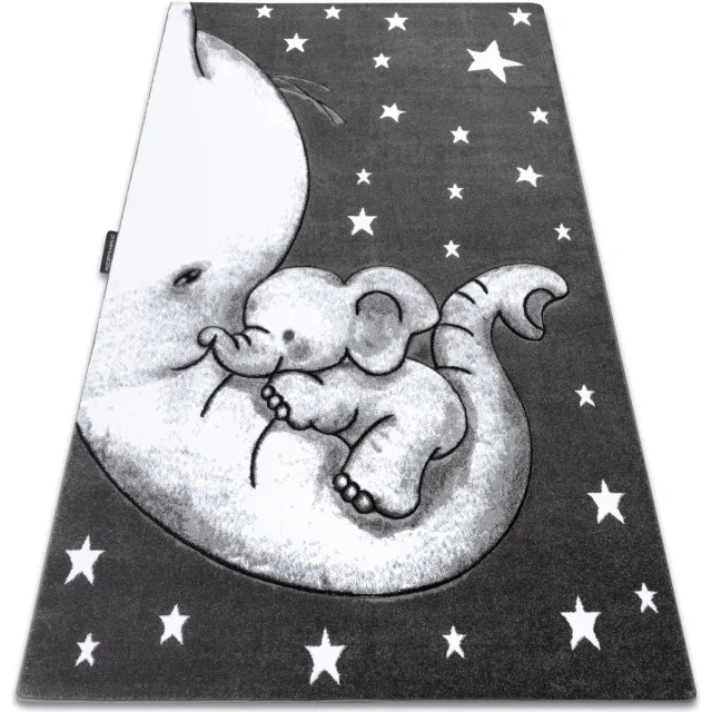 RUGSX Kleden Rugsx Tapijt PETIT TRUMPET slurf olifant OLIFANTJE Ster 160x220 cm Grijs