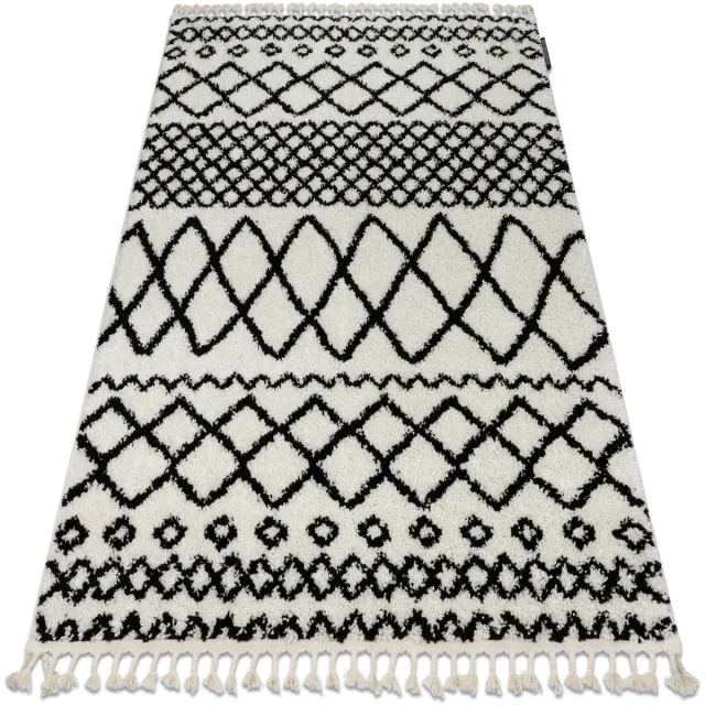 RUGSX Kleden Rugsx Tapijt BERBER SAFI N9040 wit / zwartrand 120x170 cm