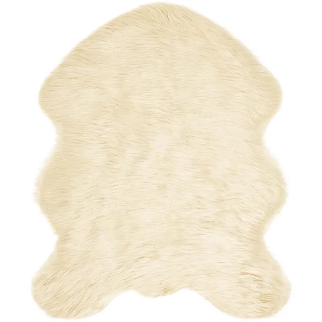 vidaXL Tapijt - van - imitatie - schapenvacht - TAFALLA - Crèmekleurig - Polyester