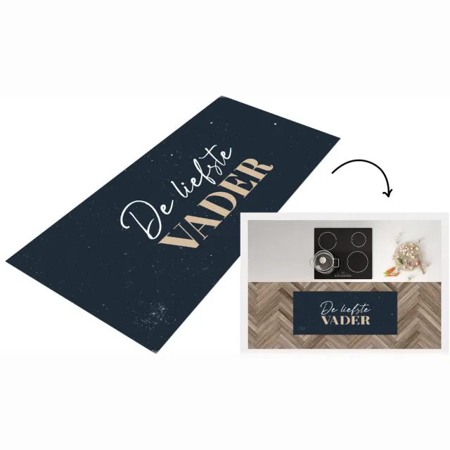 KitchenYeah Keukenloper - Loper keuken - Vader cadeau - Vaderdag - Quote - De liefste vader - Spreuken - Keukenloper vinyl Multicolor