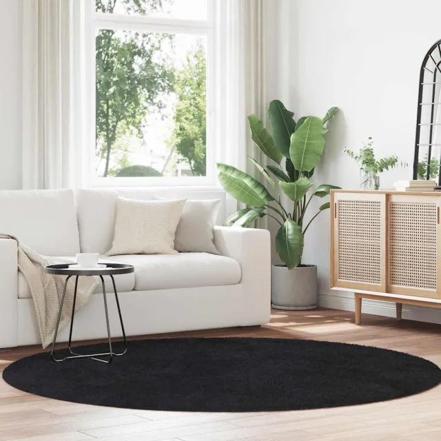 vidaXL Hoogpolig vloerkleed NAVARRA 200x200 cm polyester zwart, foto 2