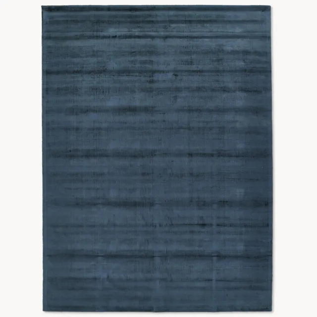 Westwing Collection Handgeweven viscose vloerkleed Jane Blauw