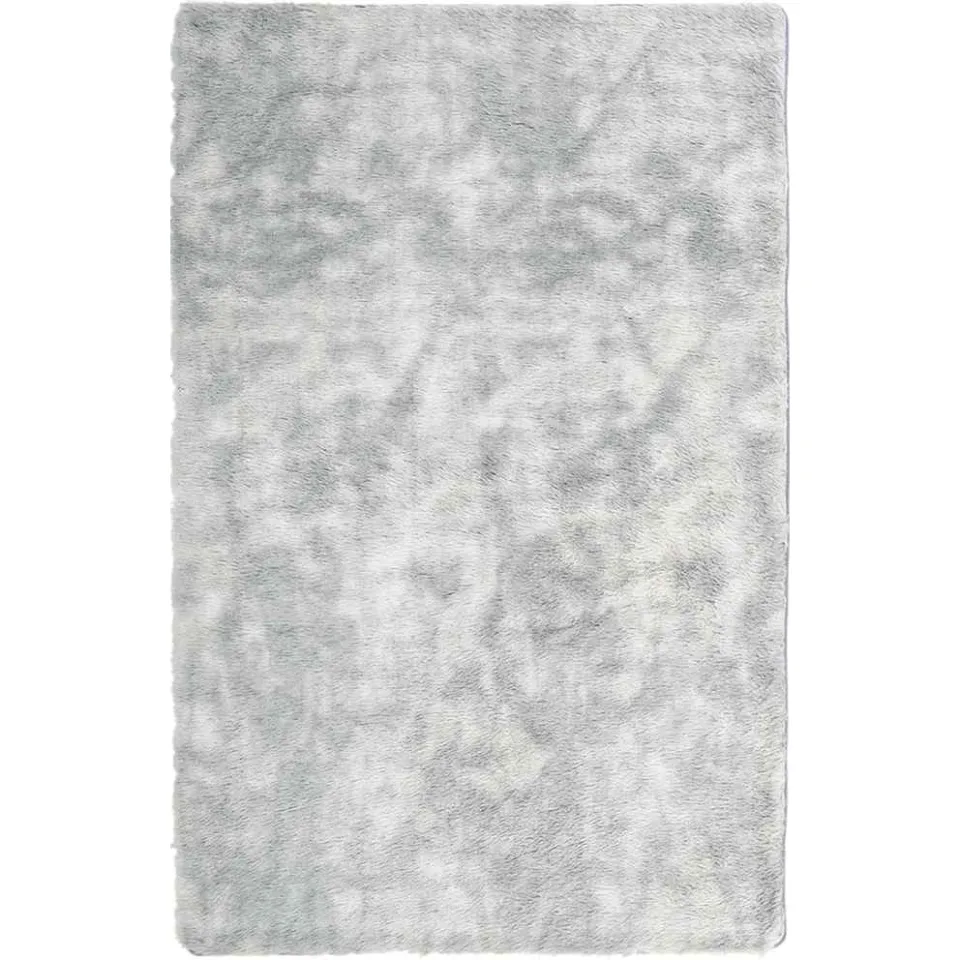 vidaXL Hoogpolig vloerkleed NAVARRA 130x200 cm polyester zilvergrijs, foto 3