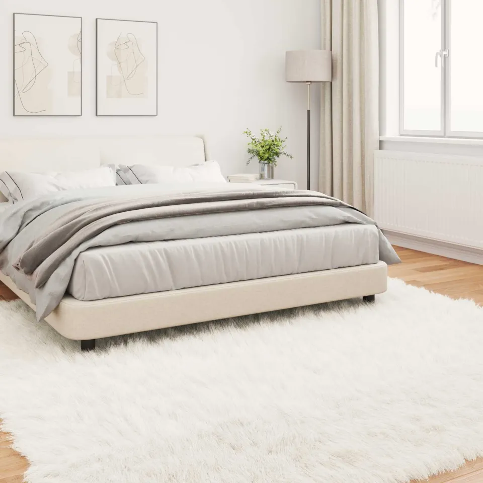 vidaXL Tapijt van imitatie TAFALLA Wit 200 x 200 cm Polyester, foto 3