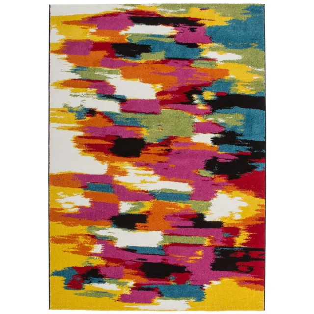 Padiro design laagpolig vloerkleed - terracotta - modern abstract ontwerp - voor vloerverwarming - van polypropyleen en jute oranje