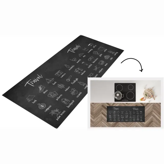 KitchenYeah Keukenloper - Loper keuken - Spreuken - Quotes - Travel - Zwemmen - Koffie - Keukenloper vinyl Multicolor
