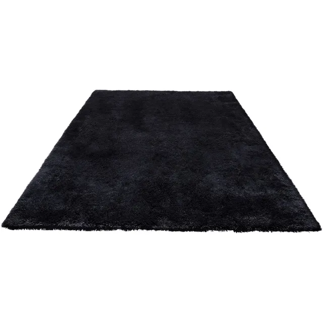Vevor Hoogpolig Vloerkleed 3048x2438 mm, Pluizig Vloerkleed met Drielaags Materiaal, 35 mm Poolhoogte, voor Woonkamer, Slaapkamer, Zithoek, Pluisvrij en Zacht, Gemakkelijk Te Reinigen, Zwart
