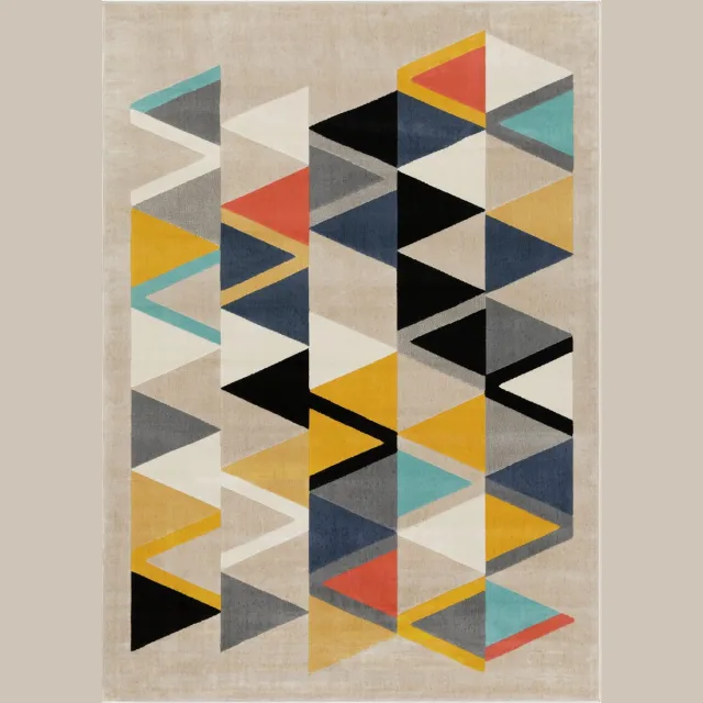 Surya Delaney vloerkleed scandinavisch boho taupe mosterd