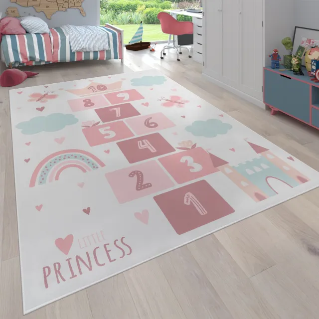 flycarpets Kindervloerkleed - Binola - Prinses / Hinkelen - Creme