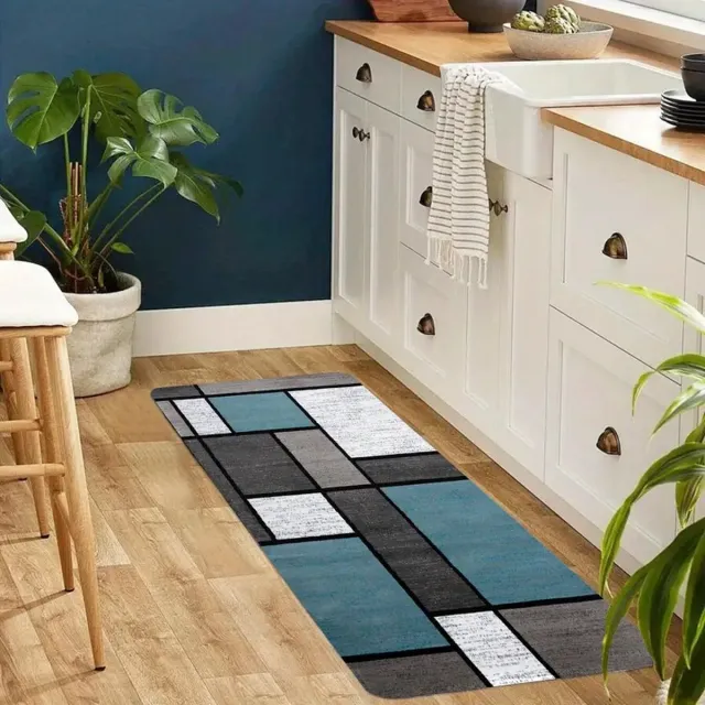 PolkaHome 1 stuk 40x120 cm Keukenloper, Badmat, Douchemat, Keukenmat en Vloertapijt – Antislip Modern Tapijt – Voor Badkamer, Keuken, Woonkamer & Gang kleurrijk 3
