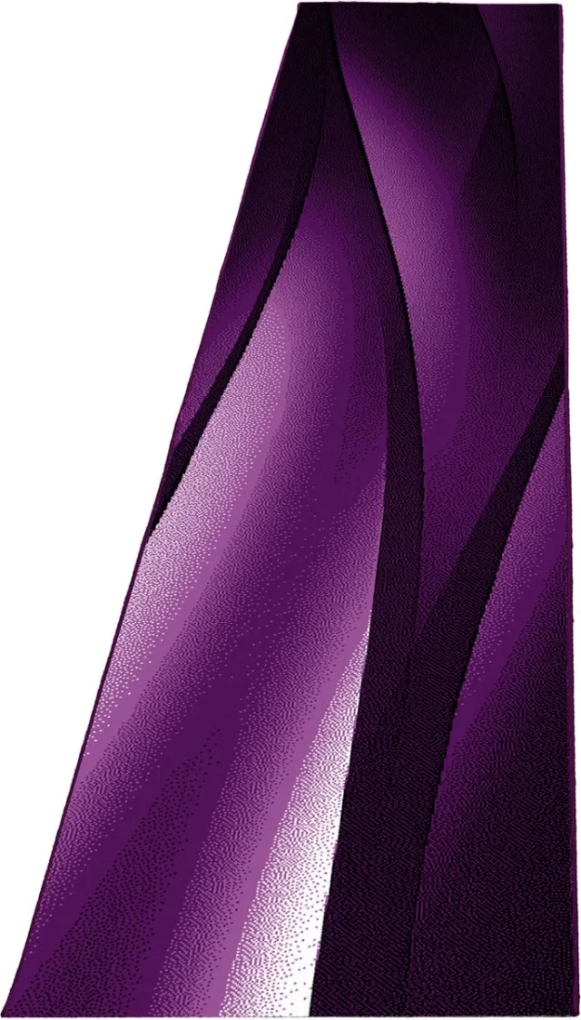 Plus Laagpolig vloerkleed, ombré design, violette kleur, woonkamerkleed, jute achterkant, afmeting: 80 x 300 cm Lila