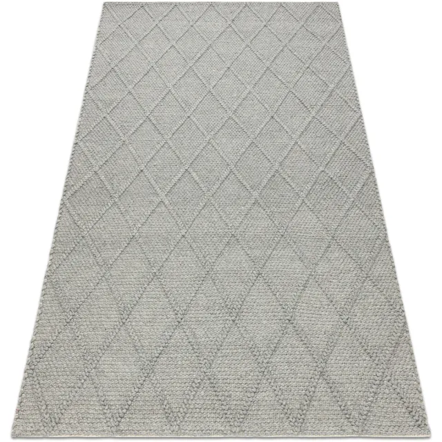 RUGSX Kleden Rugsx Wollen tapijt TAHAR 99001G grijs - HANDGEWEVEN 90x150 cm
