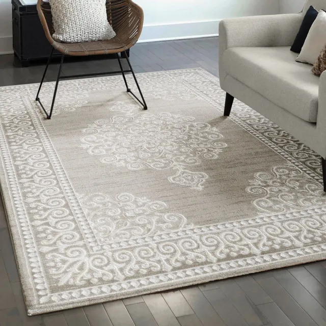 Muratap Harmony Oosters Laagpolig Vloerkleed Beige