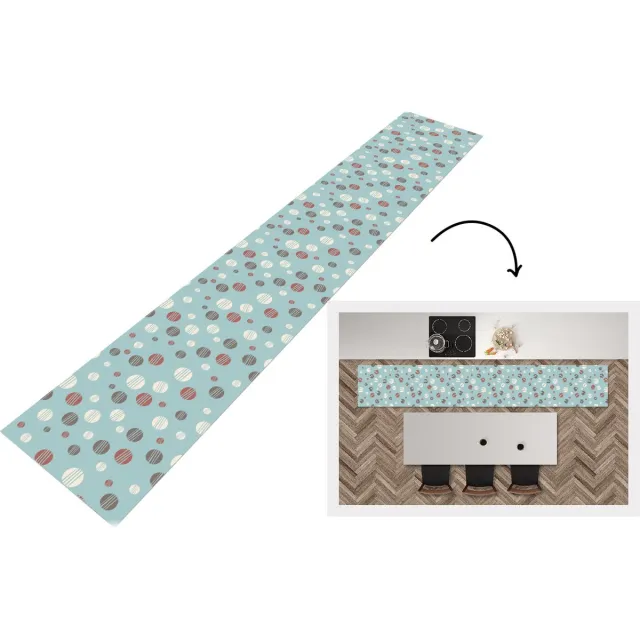 KitchenYeah Keukenloper - Loper keuken - Stippen - Patronen - Pastel - 300x50 cm - Keukenloper vinyl Multicolor