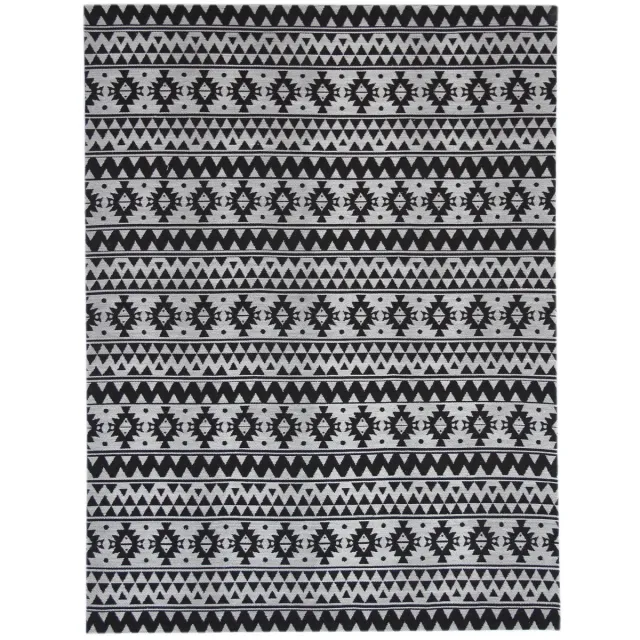 Dutch XXL Buitenkleed | Sunny | Geometrisch | Zwart | 160x230 cm | Buitentapijt | Tuintapijt