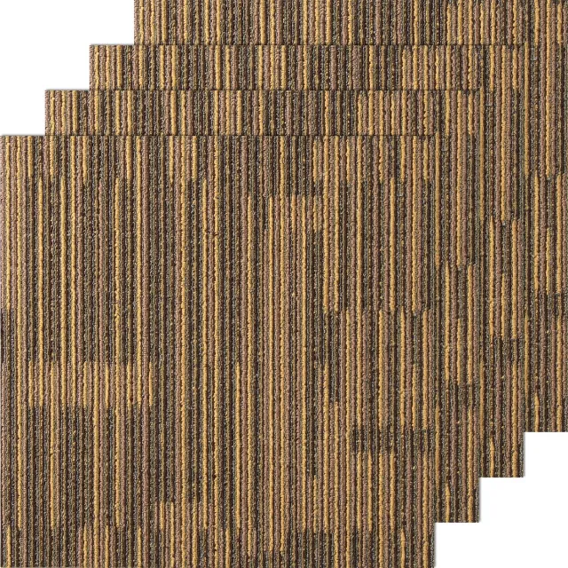 Vevor Tapijttegels 500x500mm Tapijt met Aangehechte Vulling Zacht Gevoerde Tapijttegels Eenvoudige Doe-Het-Zelf Installatie voor Slaapkamer Woonkamer (12 Stuks, Gemengd Bruin)