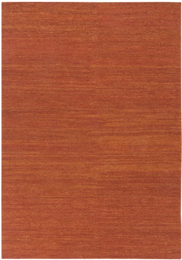 Lino Sera Orange Sumack Tapijt 170x240cm - 100% Handgesponnen Wol - Authentiek Vlakgeweven Vloerkleed – Warm Oranje - Laagpolig Natuurlijk Luxe Tapijt voor Woonkamer, Eetkamer of Slaapkamer