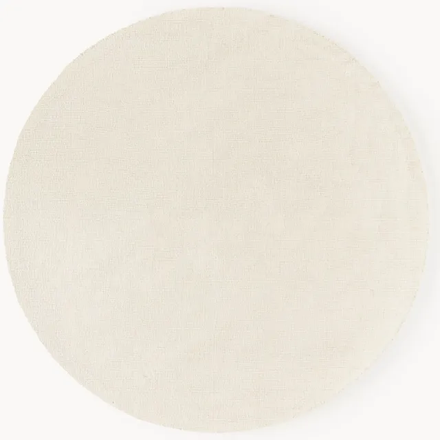 Westwing Collection Rond katoenen vloerkleed Lora, handgeweven Wit