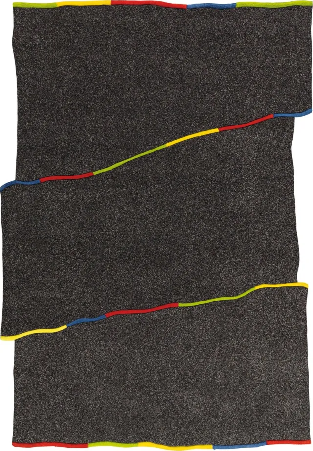 Padiro design laagpolig vloerkleed - donkerbeige - modern abstract ontwerp - voor vloerverwarming - van modacryl, polyester en katoen