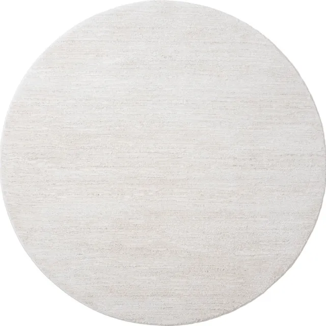 Veer Carpets Vloerkleed Nina 1601 Crème - Rond ø200 cm - Laagpolig Design Vloerkleed in Scandinavische / Japandi Stijl