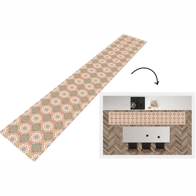 KitchenYeah Keukenloper 300x50 cm - Keukenmat vinyl Bloemen - Mandala - Vintage - Patronen - Keukenmatten loper - Keuken vloerkleed tapijt