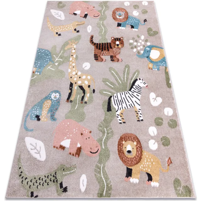 RUGSX Kleden Rugsx Tapijt FUN Africa voor kinderen, dieren, Afrika 180x270 cm Beige