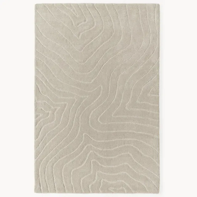 Westwing Collection Handgetuft wollen vloerkleed Aaron Taupe