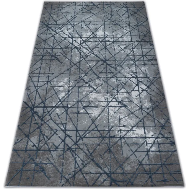RUGSX Kleden Rugsx Tapijt ACRYL VALENCIA 3949 INDUSTRIAL grijskleuri 80x150 cm Blauw