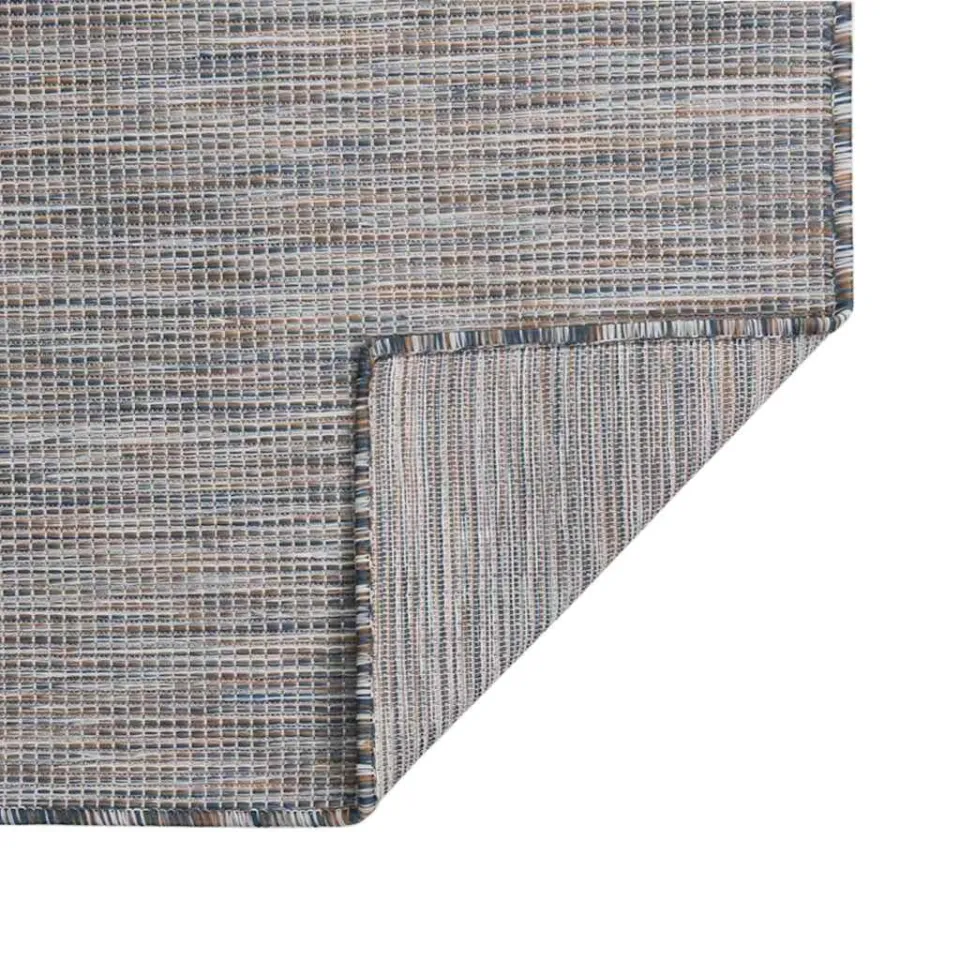 vidaXL Buitenkleed platgeweven 120x170 cm bruin en blauw, foto 2