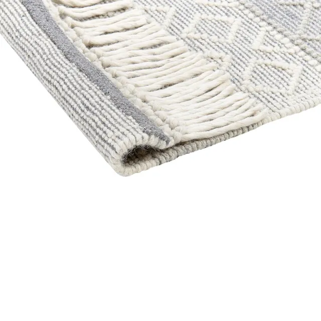 Beliani TONYA - Modern vloerkleed - Gebroken wit - Wol Grijs
