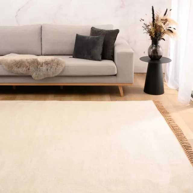 Tapeso Viscose vloerkleed - Gem wit