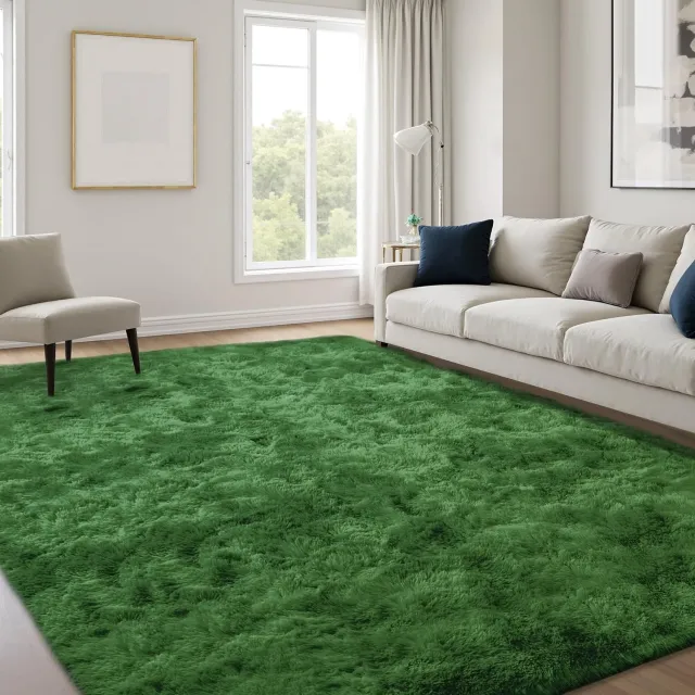 Duraxl Vloerkleed - Hoogpolig - Donkergroen - 120 x 170 cm