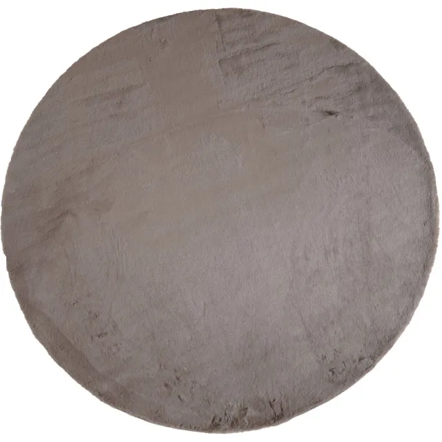 Veer Carpets Vloerkleed Velluto Choco - Rond ø230 cm - Hoogpolig Vloerkleed in Scandinavische / Hotel Chique Stijl Bruin
