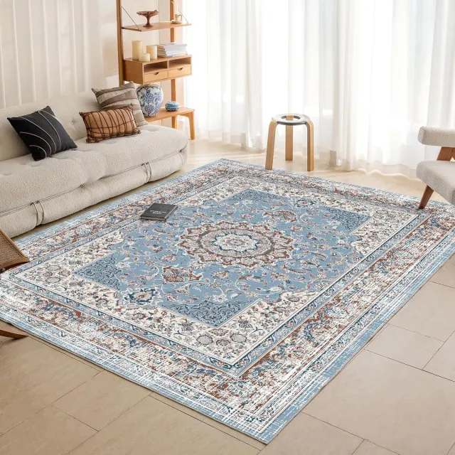 Ibenzoa Groot Berber Vloerkleed 290x200 cm – Neutrale Textuur voor Elke Ruimte blauw