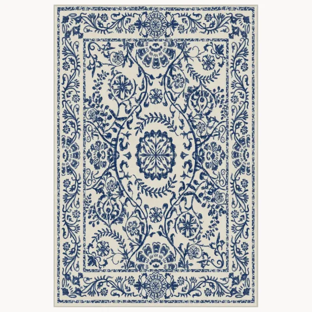 Ruggable Wasbaar laagpolig vloerkleed Delphina Blauw