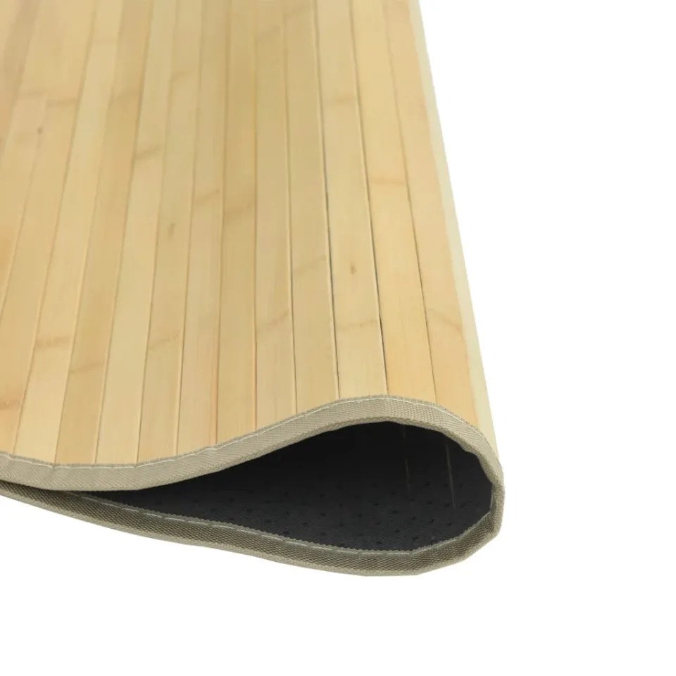 vidaXL Vloerkleed rond 80 cm bamboe lichtnaturel beige, foto 4