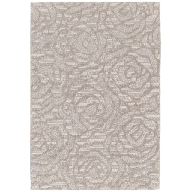 Paon Brillant Vloerkleed bloemen - Elevé Pétale taupe